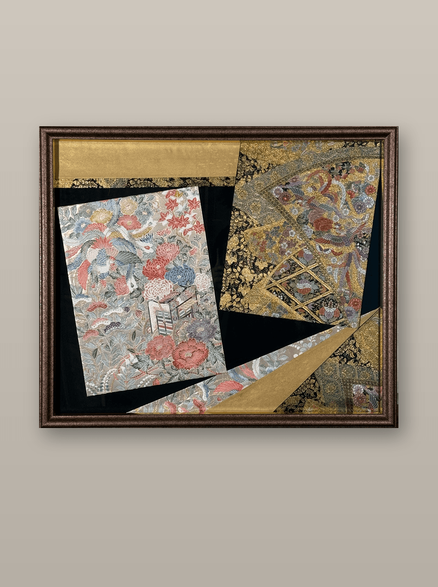 Koto collection gold-thread obi artwork No.10, framed (Other)