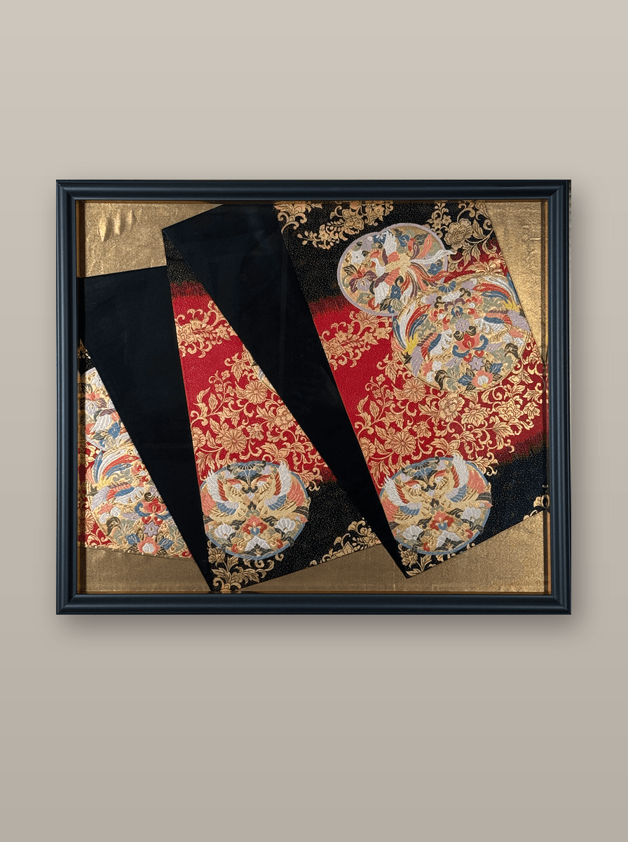 Shōsō-in collection gold-thread obi artwork No.07, framed (Other)